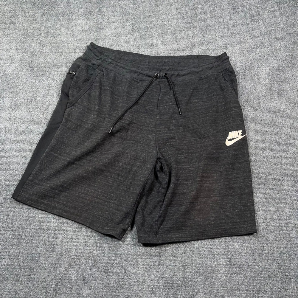 Nike Advance‎ 15 Knit Shorts Mens XL Zipper Pockets Heather Charcoal 885925-010